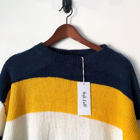 Colorblock Striped Crewneck Long Sleeve Sweater - Picture 5 of 5